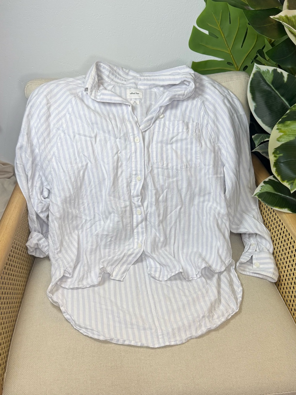 Wilfred Free Aritzia Boyfriend Linen Shirt Size XS